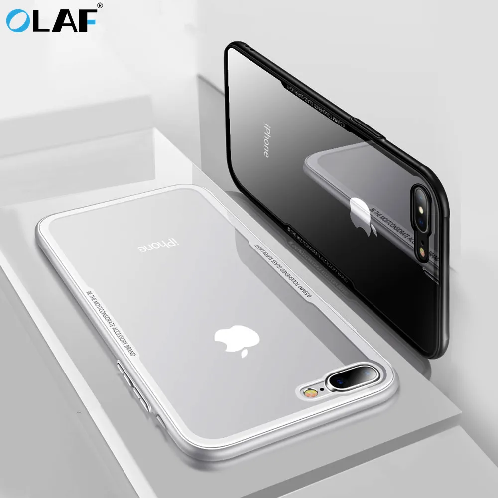 Роскошный чехол для телефона OLAF из стекла на заднюю панель iphone 8 7 6 6s Plus X