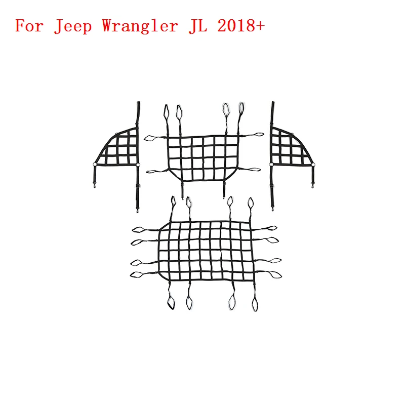 SHINEKA для Jeep Wrangler JK JL 2007- Автомобильный багажник Багажник на крыше грузовая корзина Trail Net для Wrangler JK JL аксессуары - Цвет: black 4 pcs JL