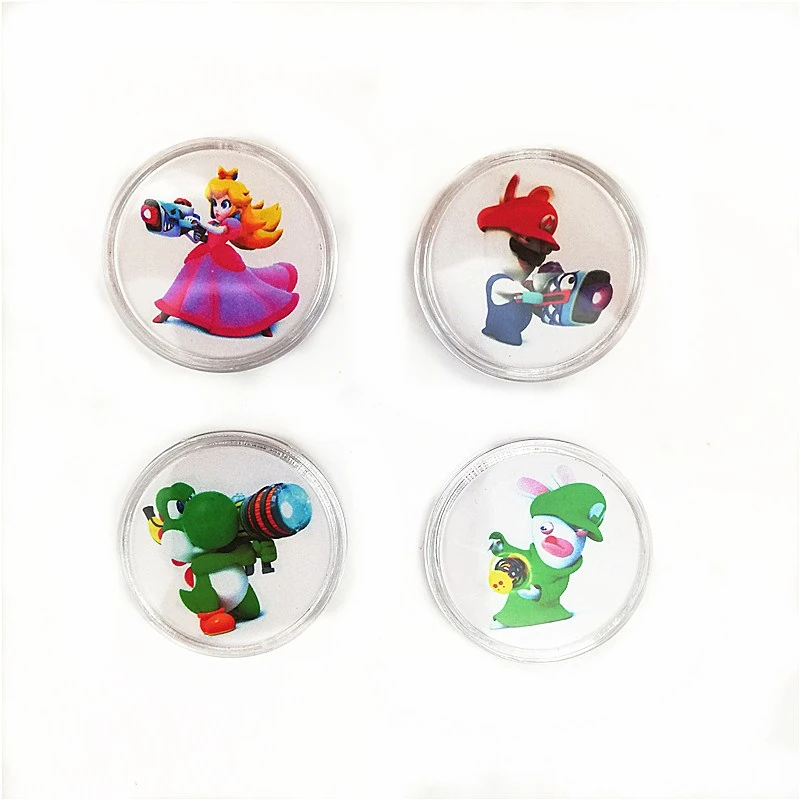 Марио+ Rabbids Королевство Битва 4 шт. NFC монета карта Amiibo коллекция тег доступны Zelda Splatoon Super Odyssey Smash bros Fire - Цвет: 4Pcs Mario Rabbids