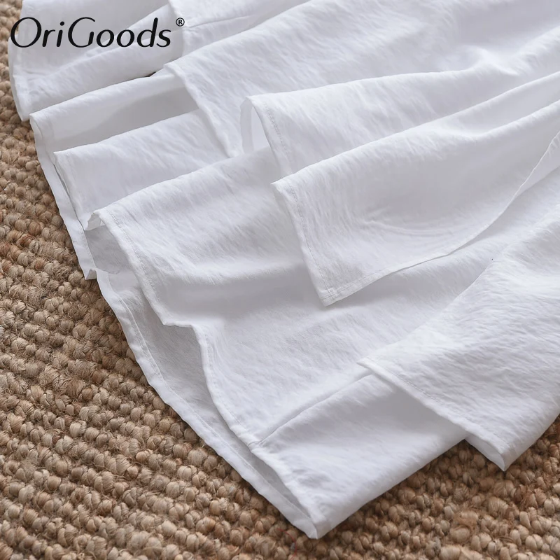 

OriGoods Summer Pants Skirt Women 2019 New Wide leg Pants Fashion Elegant Casual Elastic waist Wide leg Trousers Skirt C251