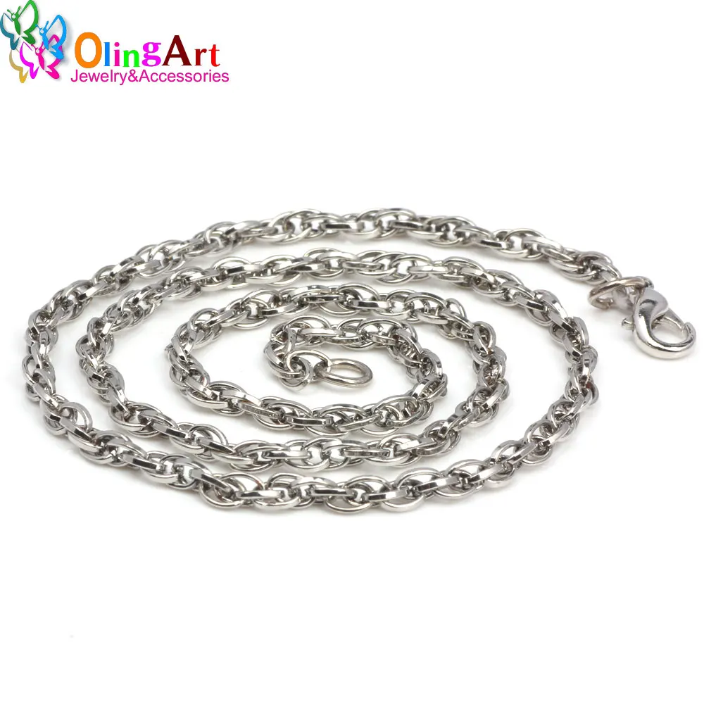 

OlingArt Female Fashion purse 3.5*450MM 3pcs/lot Ancient Silver - color Clavicle chain necklaces DIY Women Jewelry making