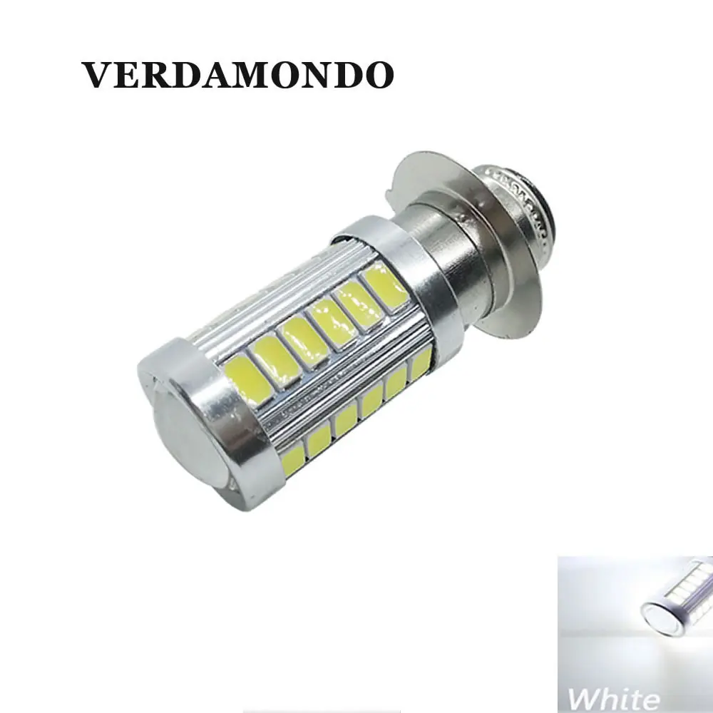 H6M PX15d 33 SMD 5730 LED Fog Light Auto Motorcycle ATV Motor Bike Moped Headlight High Low Beam Bulb 12V White