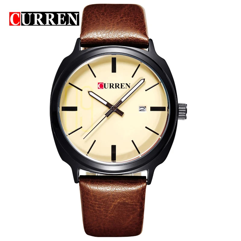 Curren Топ бренд Мужские часы Календарь Роскошные Спортивные кварцевые наручные