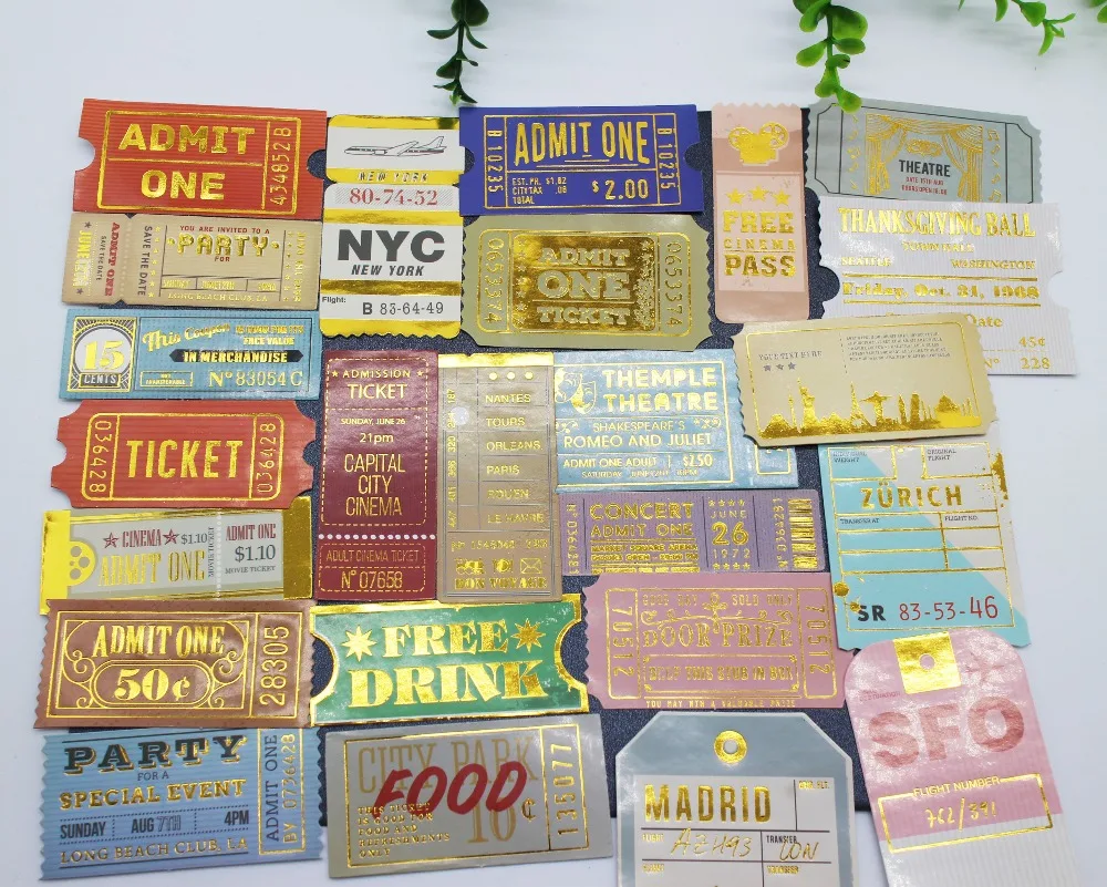 24 шт земли/старый stick stub Cardstock высечки наклейки для DIY скрапбукинга/фотоальбом
