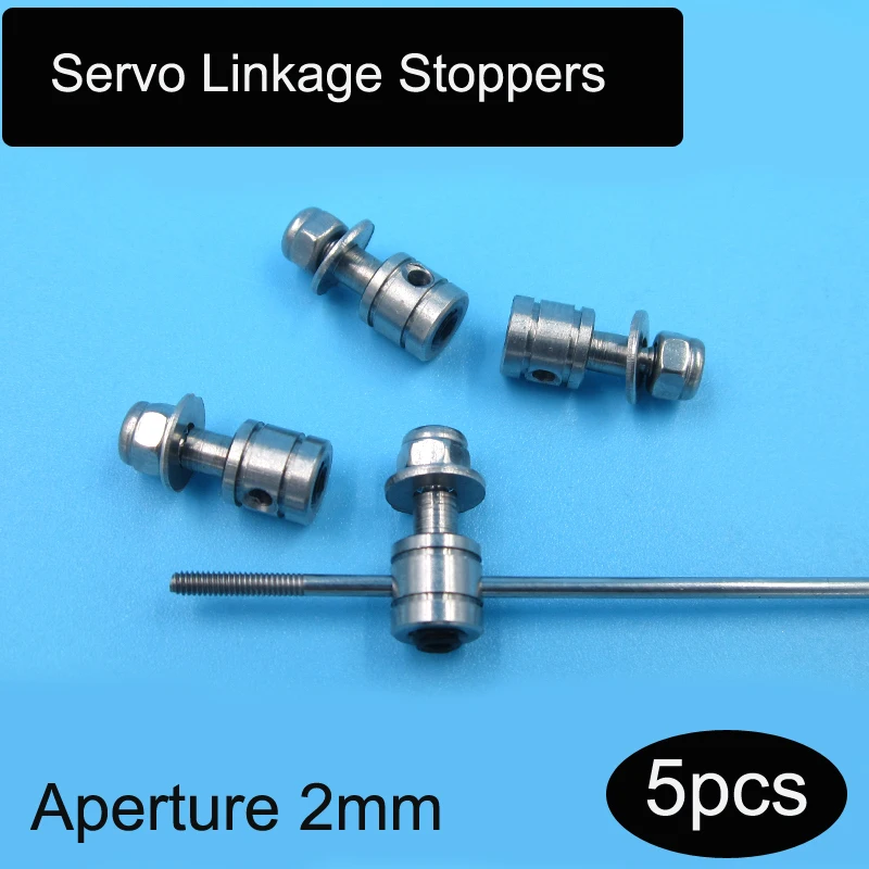 

5pcs Aperture 2mm Metal Adjuster M4 Push Rod Connector Servo Linkage Stoppers for 1.5/2mm Pullrod of Aircraft Boat Model Rudder