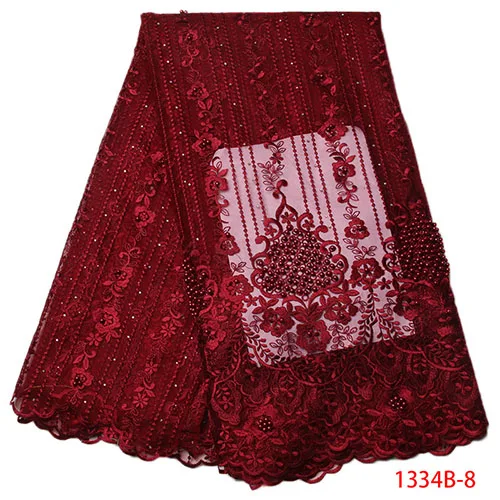 Последние африканские кружевные ткани с бисером и камнями нигерийские Свадебные вышитые французский тюль кружевной материал для свадебных XZ1334B-1 - Цвет: picture 8