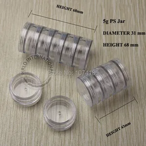 30 шт., 5*5 г, пластиковая банка для крема, косметическая упаковка, контейнеры для теней для век, косметическая насадка для ногтей