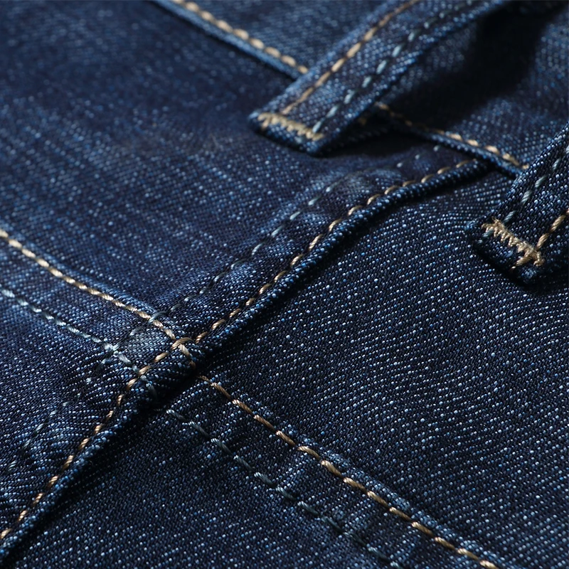Осень 2017 г. Новинка зимы Бизнес Для мужчин джинсы Slim Straight Denim полной длины краткое