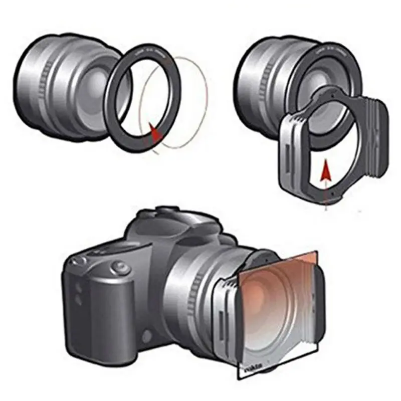 

58mm Ring Adapter+ND2 ND4 ND8+Graduated Grey Blue Orange Filter for Cokin P