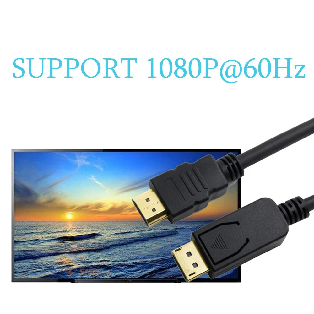 Unnlink DP к VGA DVI HDMI-совместимый кабель 1080P 60 Гц преобразователь порта дисплея 21 см для
