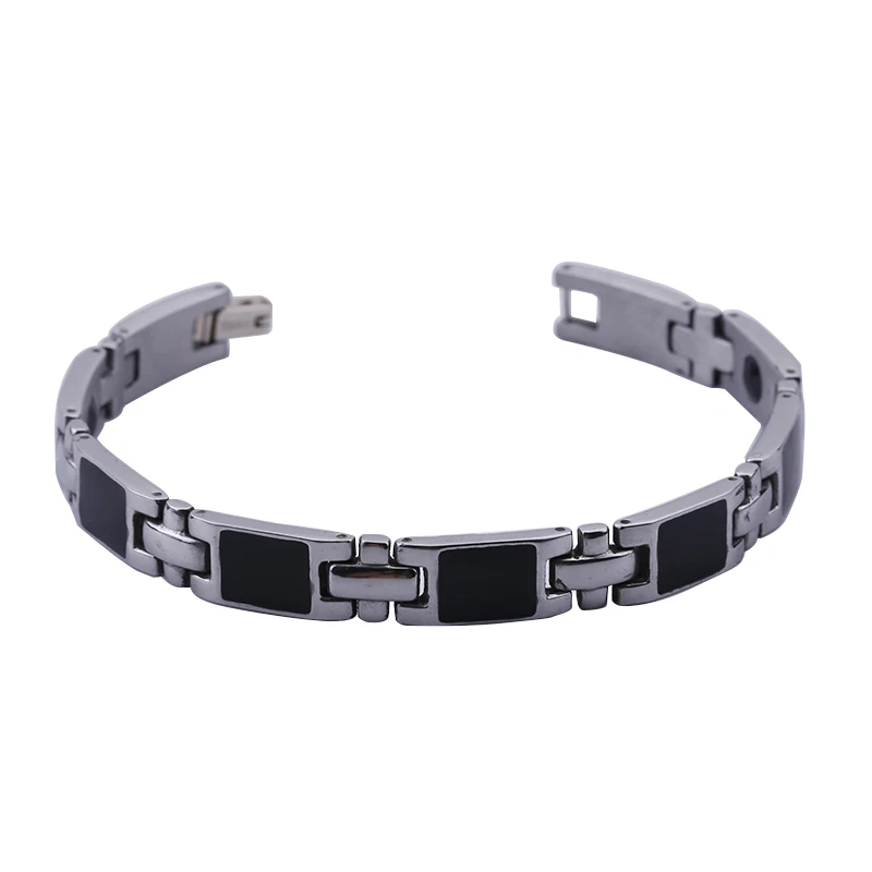Мужской 9 мм Резиновый магнитотерапевтический звеньевой браслет из нержавеющей