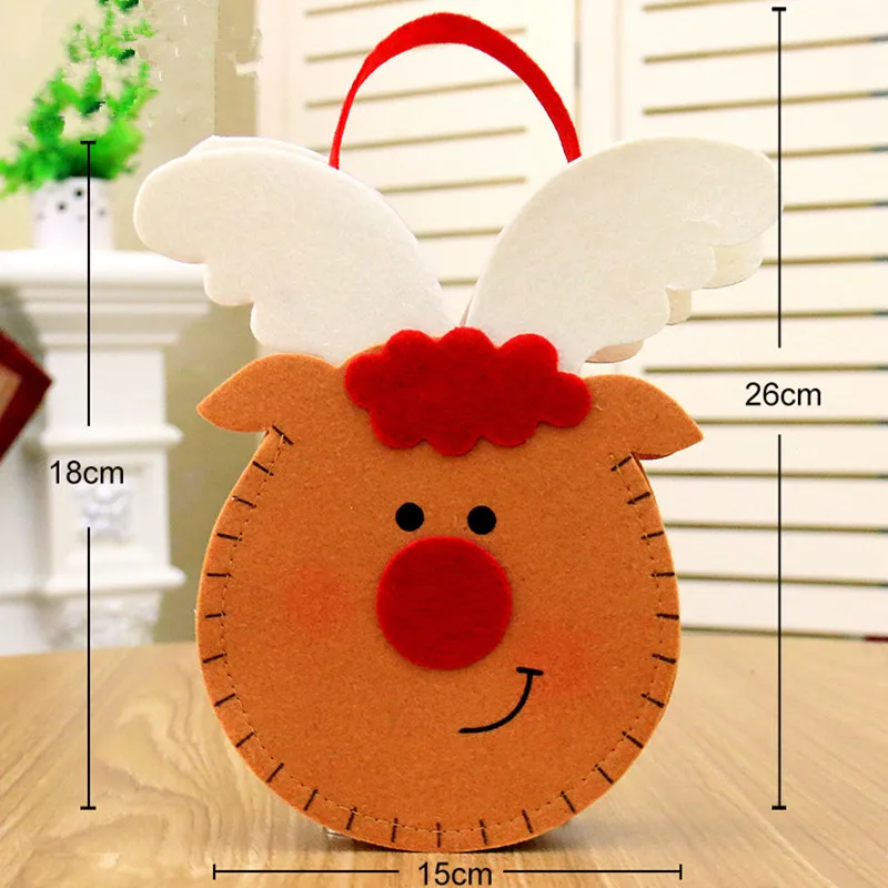 Christmas Bear Мультфильм Рождество сумки конфеты держатели рождественские украшения для дома рождественские украшения Санта Клаус рождественские подарки сумки Navidad - Цвет: Christmas Bear