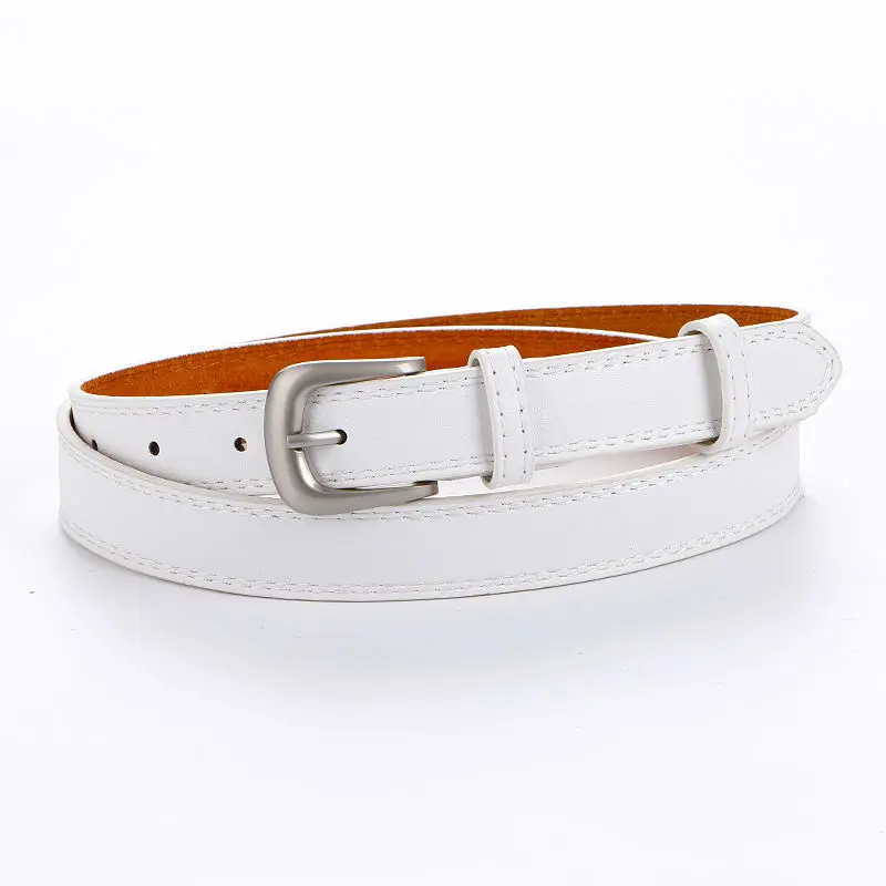 Ремень тонкий кожаный с серебристой пряжкой для мужчин и женщин|thin belts for women|thin beltbelts women |