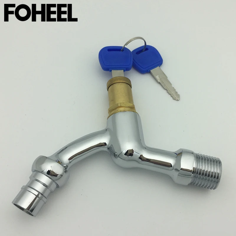 FOHEEL латунь стиральная водопроводный кран с замком ключ медный один открытый