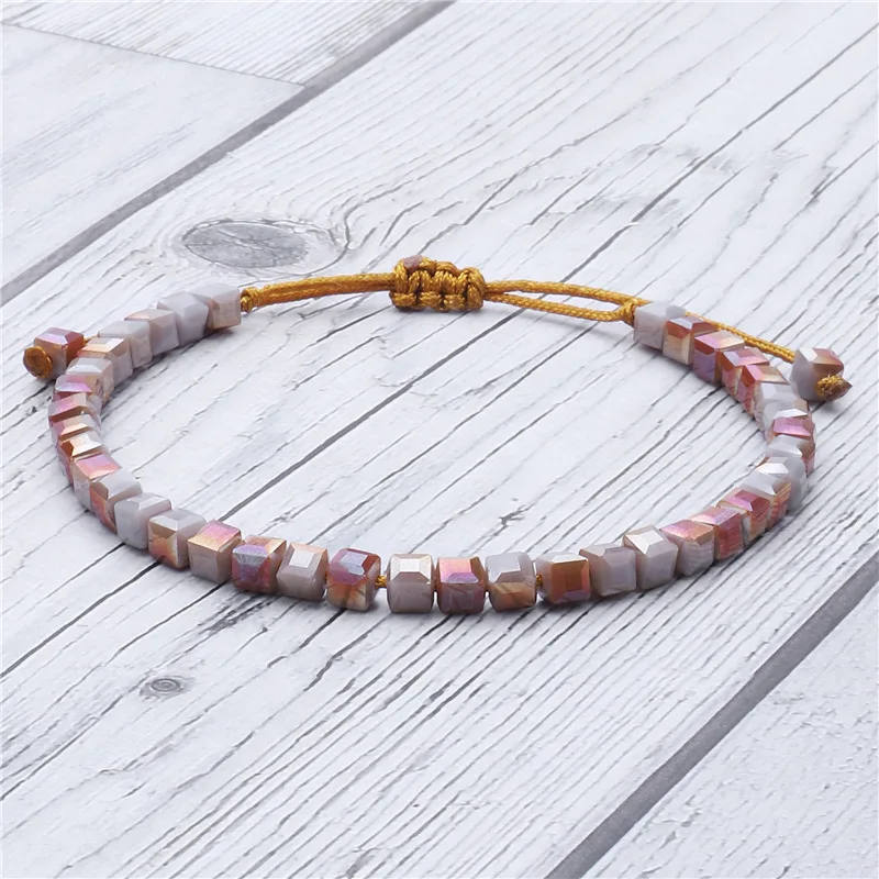 Модный квадратный Кристальный браслет Femme Charm регулируемый плетеный для женщин и
