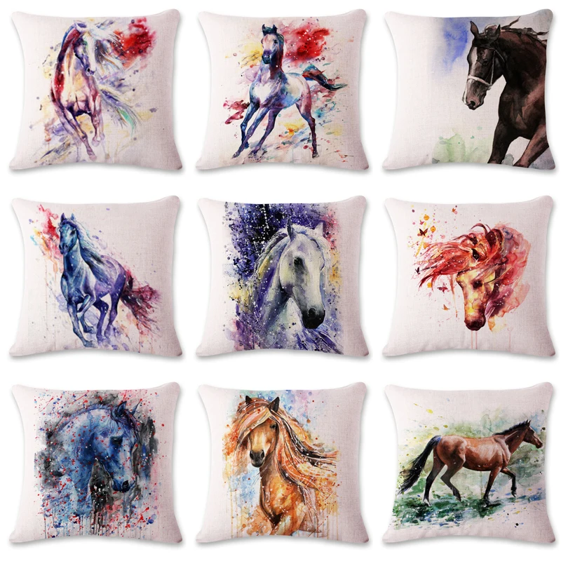 Новинка 2019 года Акварель Искусство Хлопок Лен Пледы Подушки Детские