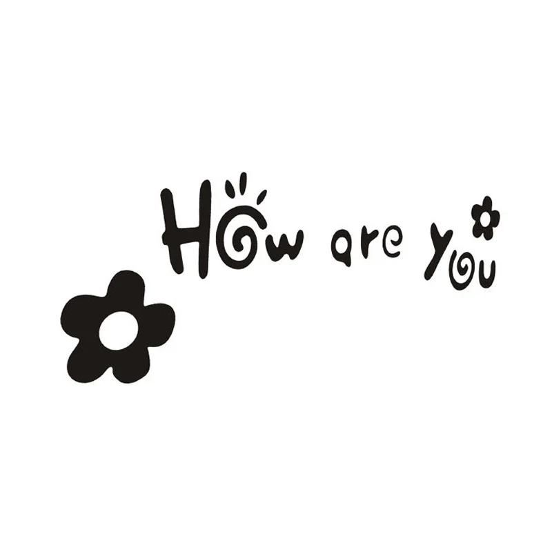 Красивые светоотражающие автомобильные наклейки 19*6 см Как дела цветы черные