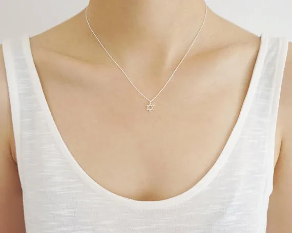 Женское ожерелье с подвеской Звезда Давида|star of david|gold choker necklacechoker necklace |