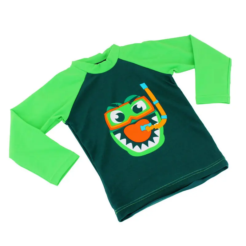 Green Детский Рашгард Rashaguard UV UPF 50+ пляжная одежда для мальчиков, купальная футболка - Цвет: Green