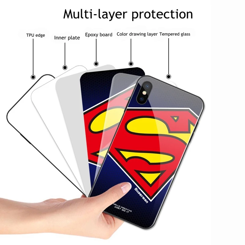Чехол для очков для iphone XS MAX XR X 10 6plus Marvel Бэтмен Человек-паук Чехлы для iphone 6 S 6 S plus iphone 7 8 Plus цветной чехол