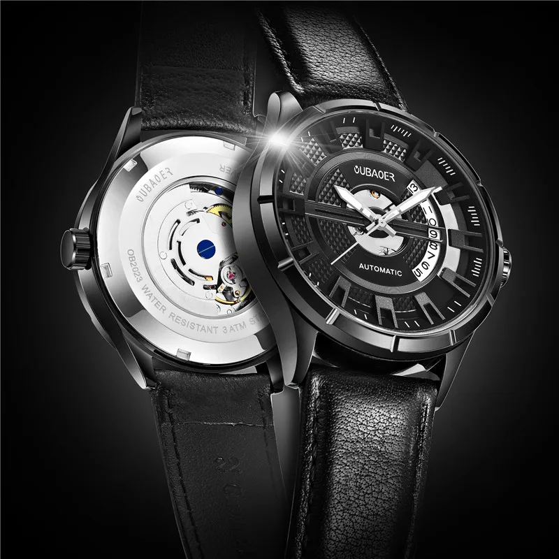 Fashion OUBAOER brand automatic mechanical watch men sports men watches wristwatches male clock relogio masculino erkek