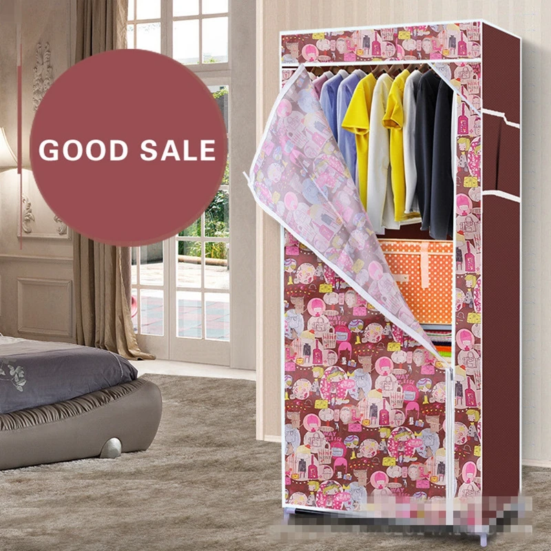 Комбинированный армированный складной Тканевый шкаф простая стальная рама