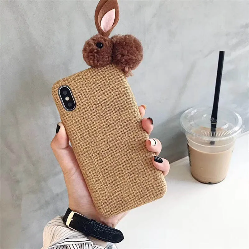 Одноцветное белье кролик кукла чехол для телефона iphone XR XS Max X 8 7 6 6s Plus Модный