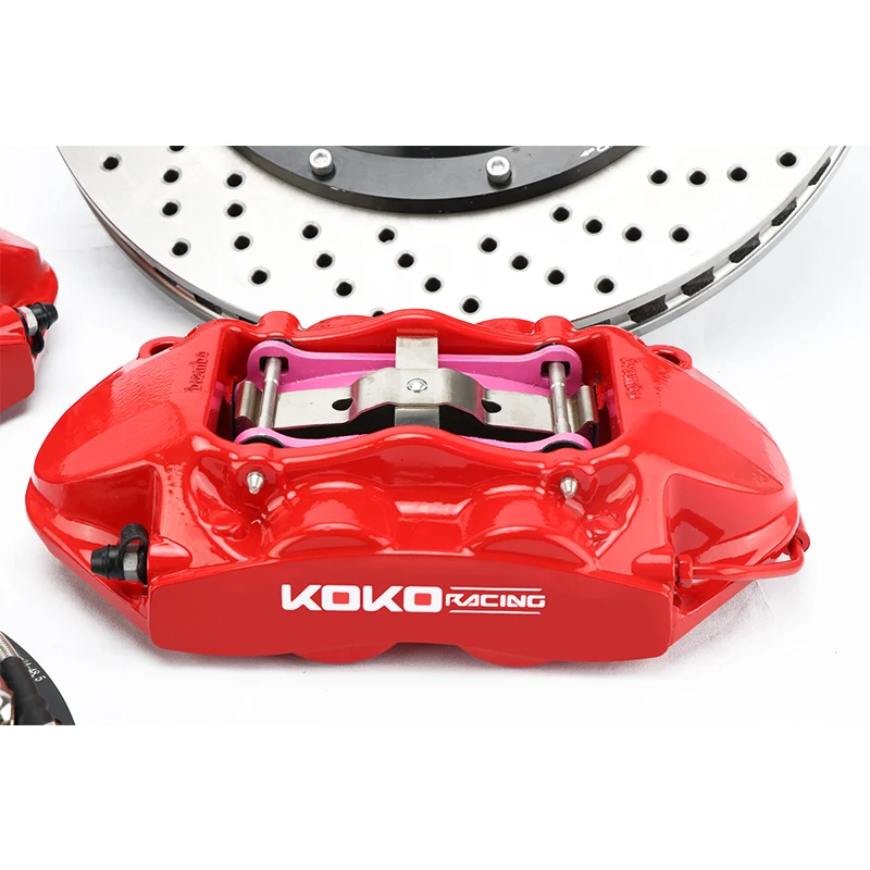 KOKO RACING car аксессуары GT4 красный тормозной суппорт тормоза 4 горшки комплект центр