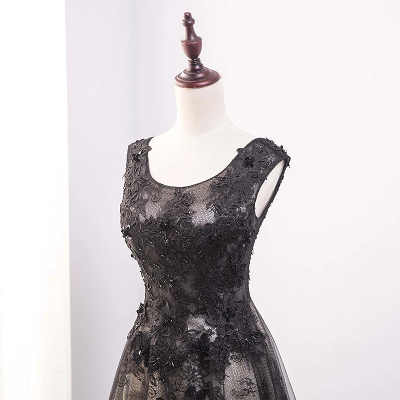 Черные кружевные платья для матери невесты свадеб элегантные трапециевидные