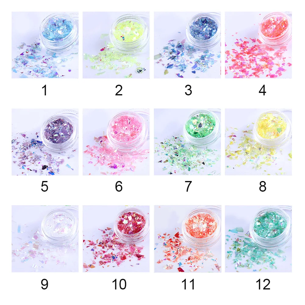 1 коробка Блестящие Необычные ультратонкие блестки цветной дизайн ногтей