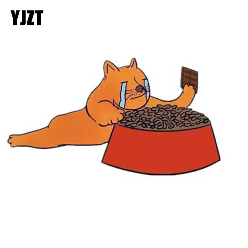 YJZT 14.5CM*8CM Cartoon Dog And Food Interesting PVC Decal Car Sticker 12-30020 | Автомобили и мотоциклы