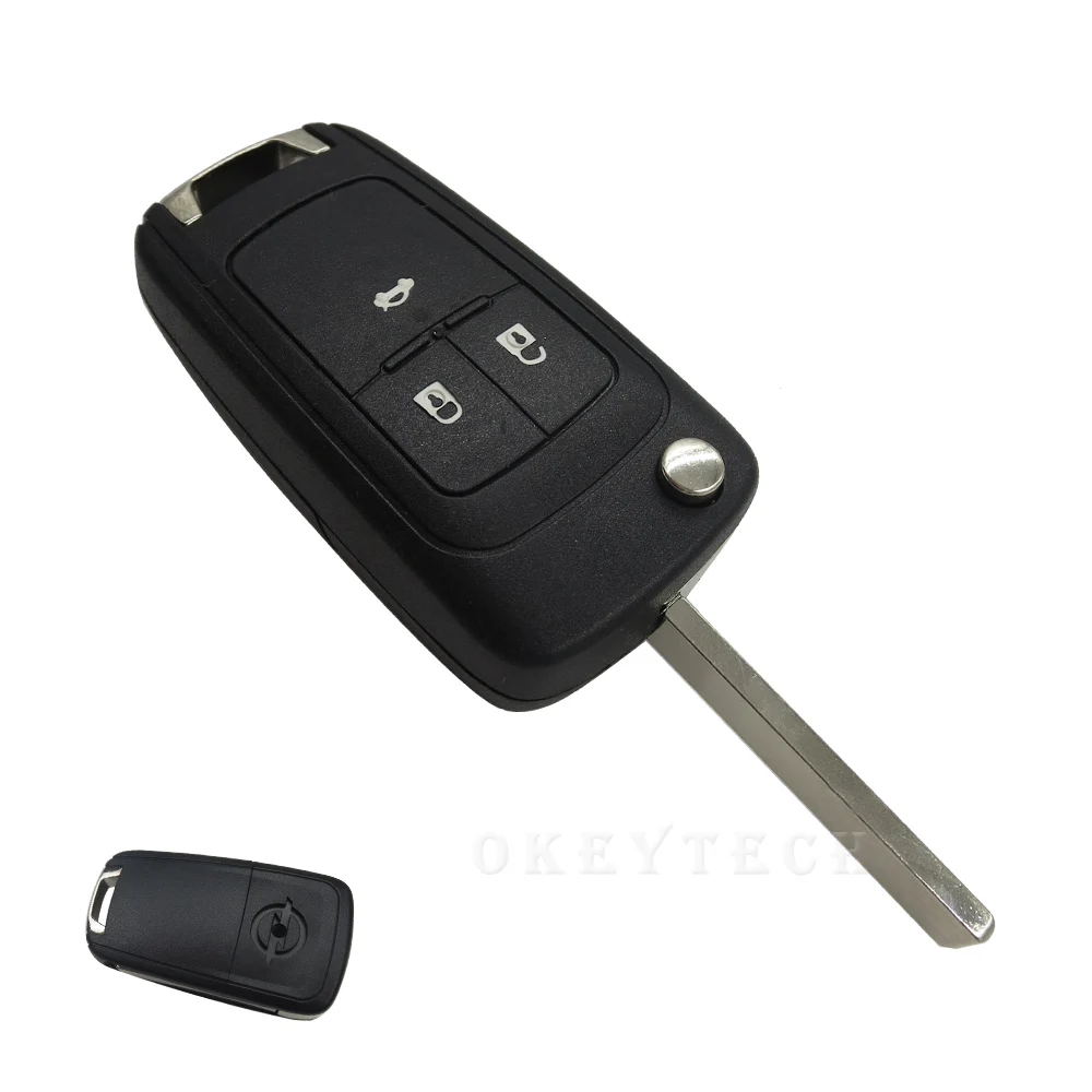 3 Кнопки OkeyTech для Opel Vauxhall Astra H Insignia J Vectra C Corsa D Zafira G откидной Складной Дистанционный Чехол для автомобильного ключа чехол-брелок - Количество кнопок: 3 Кнопки
