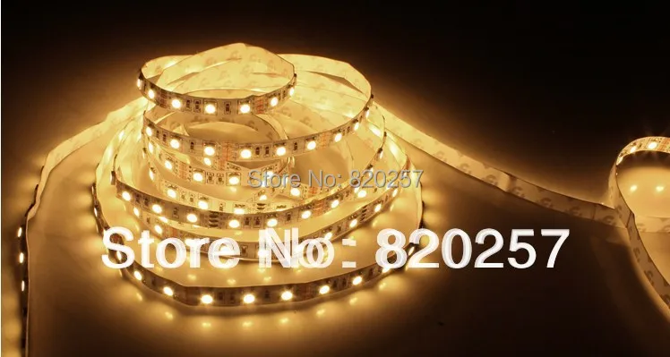 Светодиодная лента SMD5050 теплого белого цвета 5 м/рулон 12 В постоянного тока 60