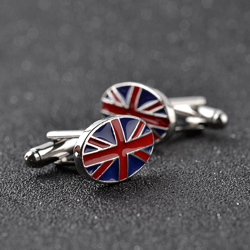 Запонки с изображением флага запонки во французском стиле синие мужские модные