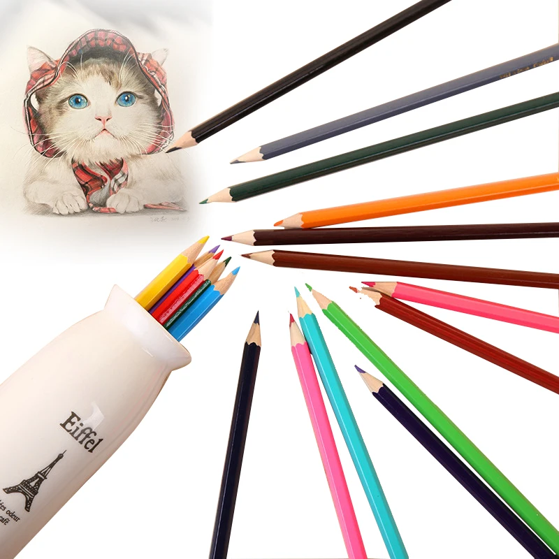 

18 Colors Wood Colored Pencils Set For School Students Sketch Painting Pen Supplies Oil based pencil professional color pencils