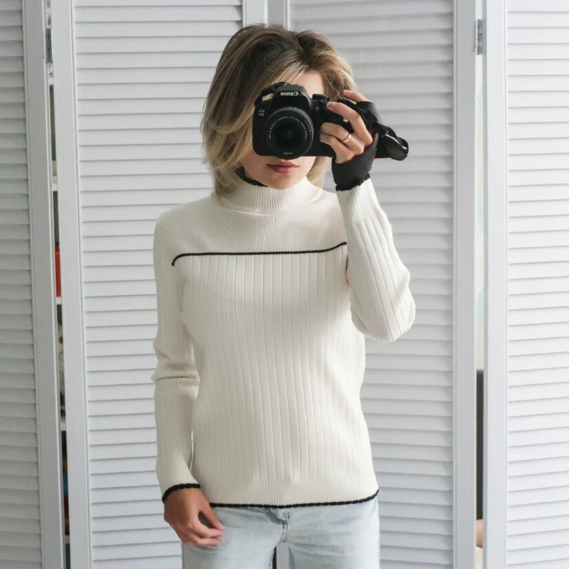 GIGOGOU Women Pullover and Sweater Autumn Winter Ribbed Knitted Sweaters Top Striped Warm Thick Female Jumper for Christmas Pull | Женская