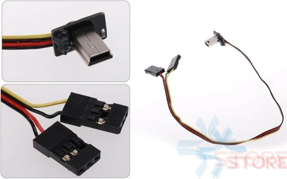 

Mini USB 90 градусов для AV видео 5V DC Power зарядный BEC кабель для FPV Hero3 DJI PHANTOM