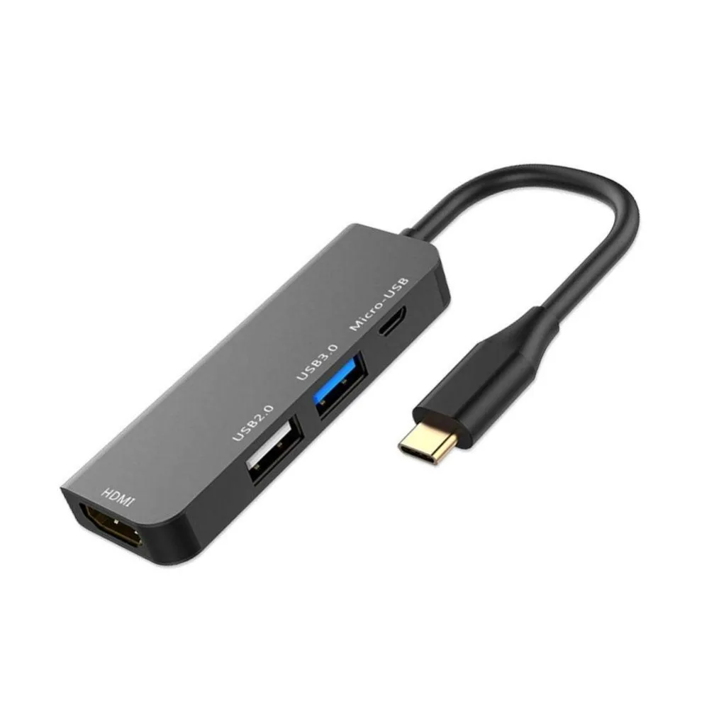 1 Mioyow 4 в 1 Thunderbolt 3 type-C-HDMI адаптер 2x USB 3,0 type C PD концентратор для MacBook Pro samsung Galaxy S8 type c концентратор - Цвет: 1