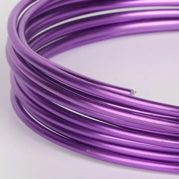 Purple Новое поступление разных цветов 3 м 10 gauge(2,5 мм) Алюминий провод мягкий металл флористика, для DIY ювелирных изделий и ремесло изготовления - Цвет: Purple
