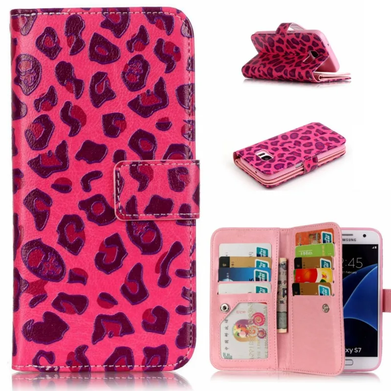 Кожаный чехол-бумажник с 9 отделениями для карт Samsung Galaxy S7 Edge S6 S5 S4 S3 задний Чехол 2