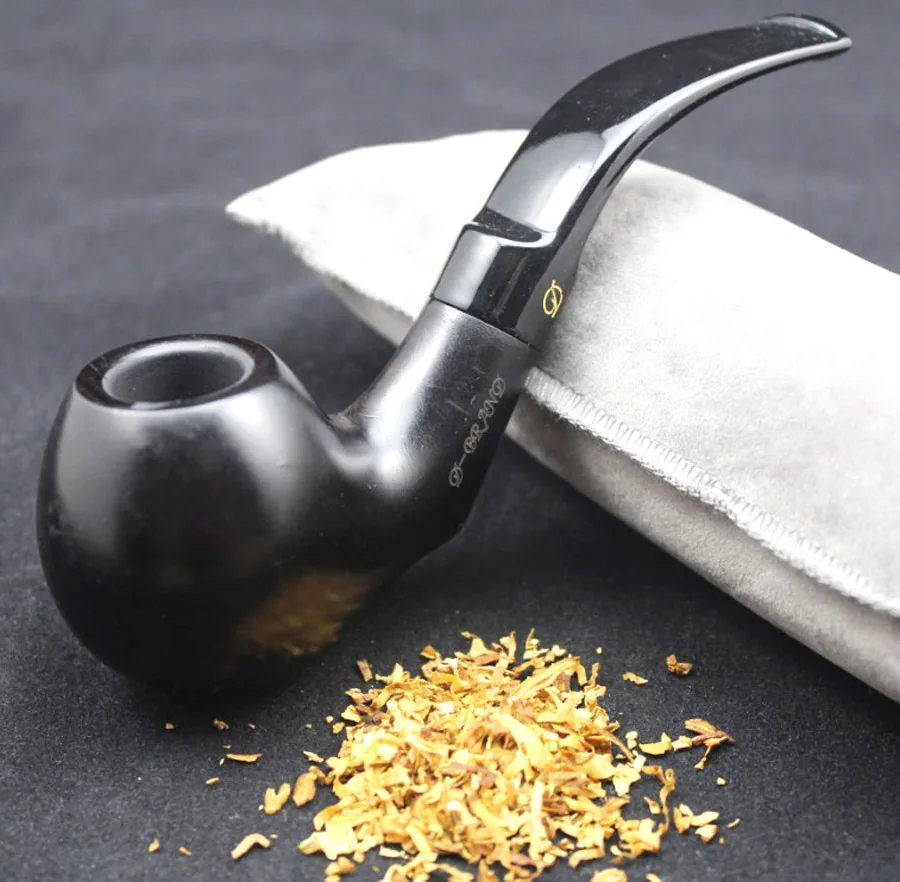 

16 Tools Handmade Ebony Wood Smoke Tobacco Smoking Pipe Set Round Wooden Pipe + Pouch + Holder + 10pcs 9mm Pipe Filters 311y