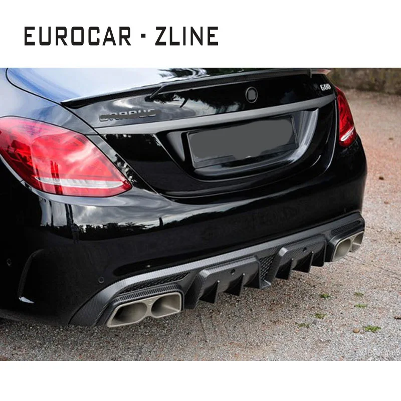 Задний диффузор из углеродного волокна в стиле MB C CLASS W205 C63 C63S 2014 год|diffuser|diffuser