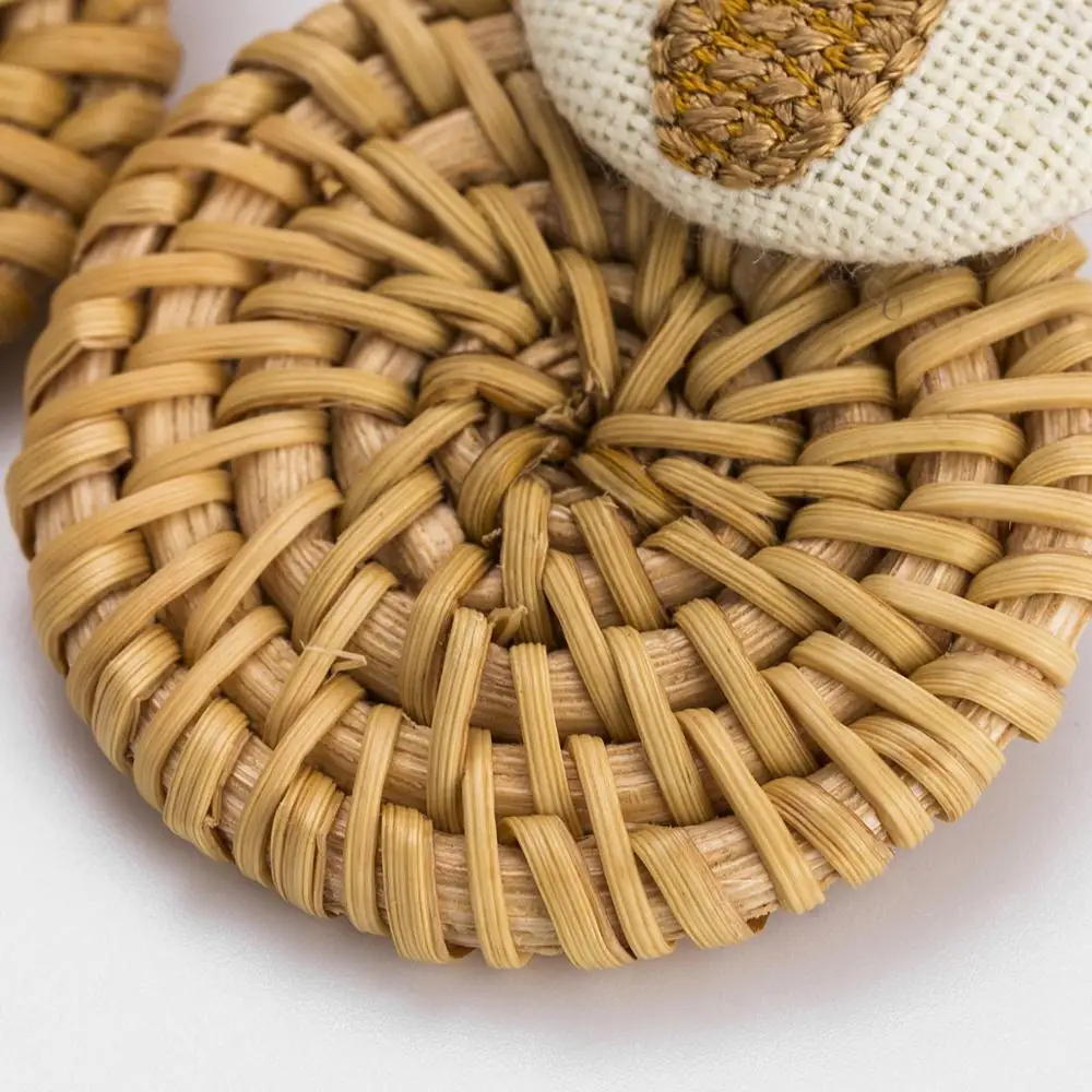 Женские Висячие серьги Ananas ручной работы с ананасом деревянные плетеные из