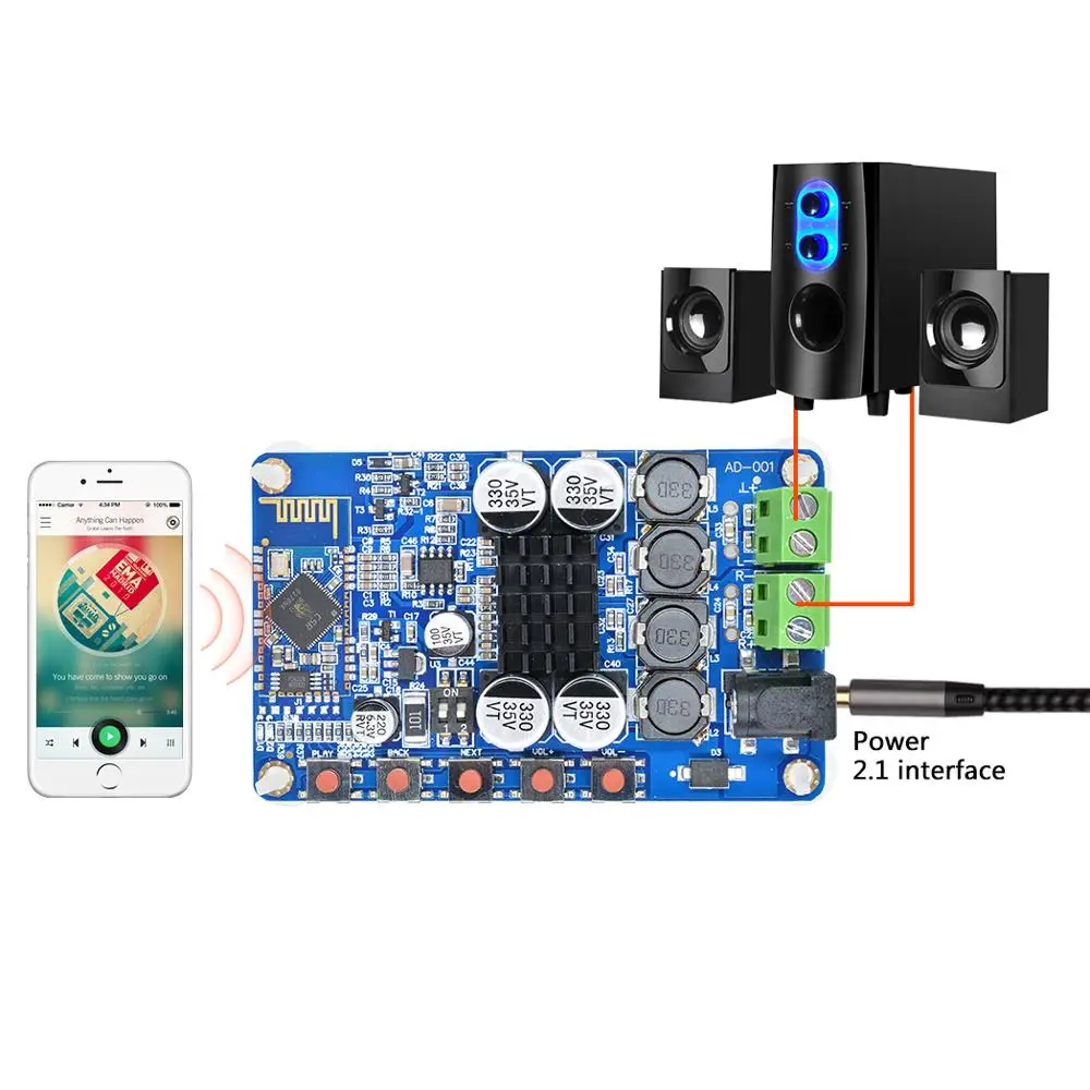Новый TDA7492P 50 Вт + беспроводной Bluetooth 4 0 аудио приемник плата цифрового усилителя 2 1