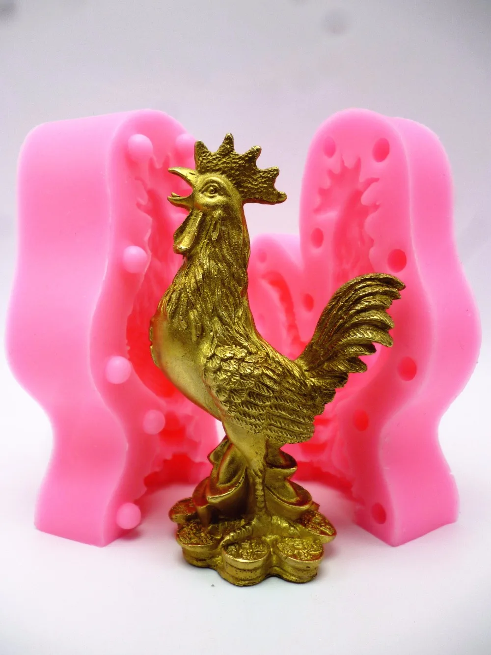 3D Петух Курица помадка формы Жевательная паста шоколадная Гибкая форма из силикона Мыло плесень кухонные инструменты для украшения выпечки, торта