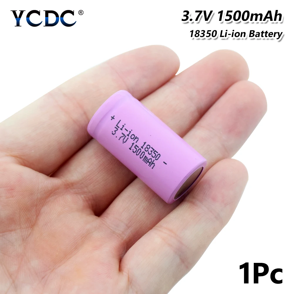 1 PCS 3,7 V 1500mAh 18350 литий-ионная аккумуляторная батарея литиевая непрерывная разрядка 20A выделенная электронная батарея питания для Vape игрушки - Цвет: 1 PCS
