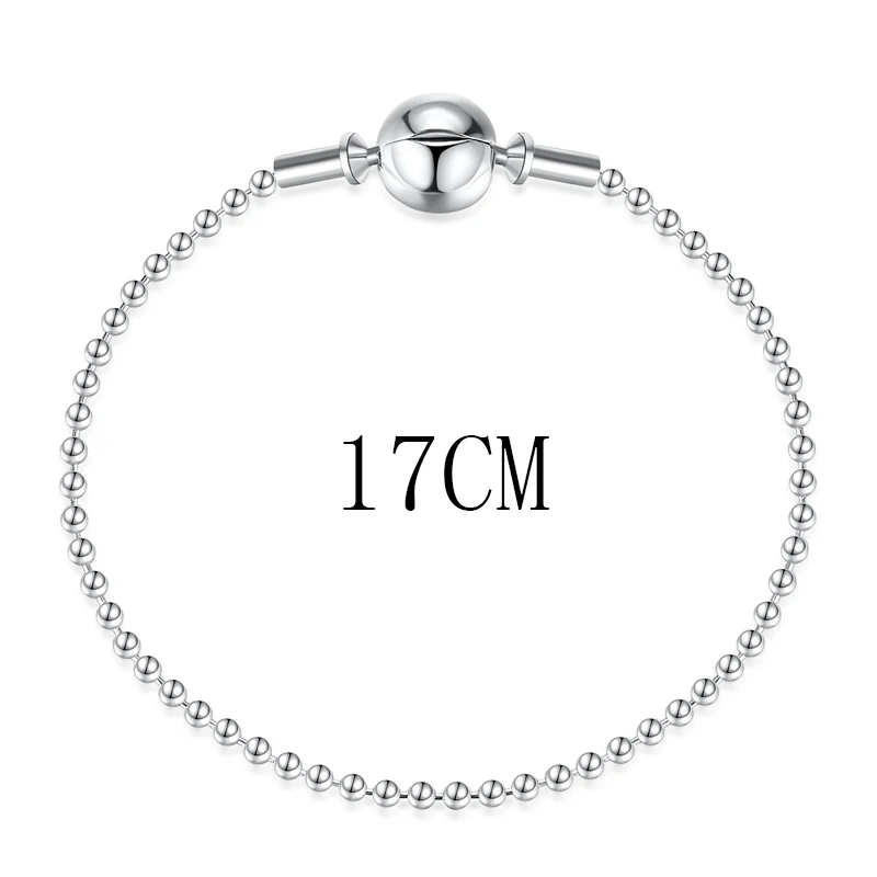 17cm Подлинное 925 пробы серебряный браслет с бусами коллекция Essence Браслеты& Браслеты Fit DIY основа для бусин Подвески Для женщин ювелирные изделия - Окраска металла: 17cm