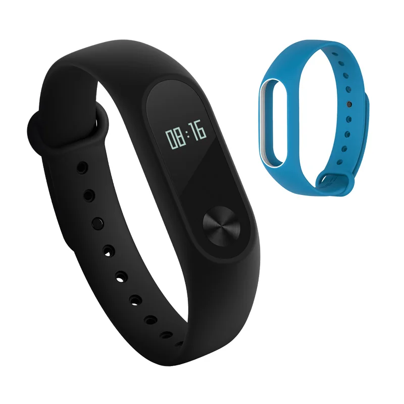 Xiaomi mi Band 2 Смарт-браслет Фитнес браслет mi Band 2 крепление для спортивной камеры Xiao mi Band2 сенсорный экран монитор сердечного ритма Smartband - Цвет: Blue white