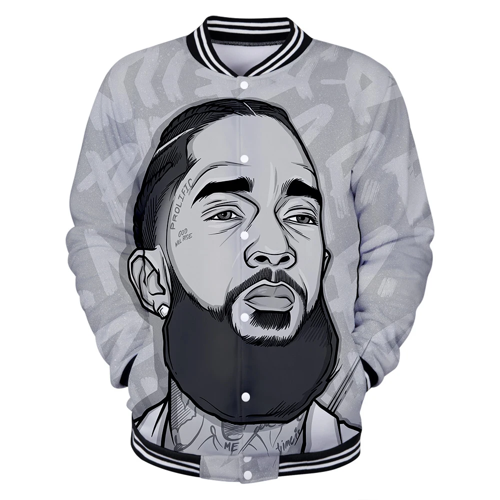 3D Nipsey hussle Baseball uniform new Men/Women spring Casual Harajuku KPOP Baseball Jacket Hip Hop clothes streetwear