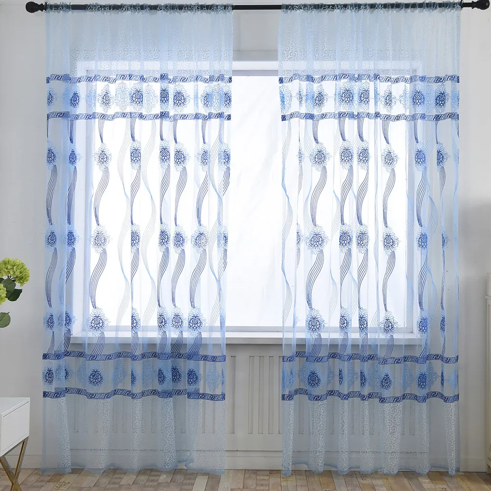 1 шт. украшение балкона листья отвесные занавески тюль оконная отделка вуаль